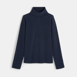 تي شيرت سادة مع ياقة مبرومة